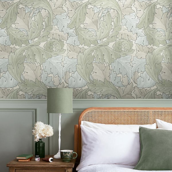 William Morris At Home Acanthus Sage and Duck Egg Wallpaper