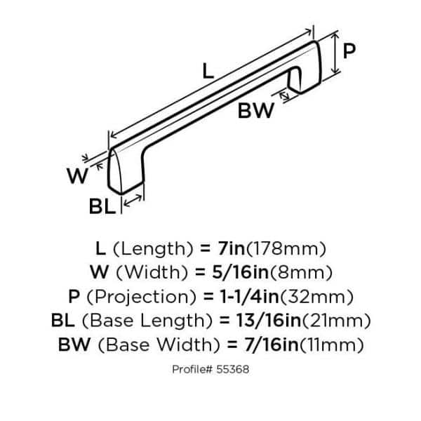 Satin Nickel 6-5/16" Modern Bar Cabinet Pull