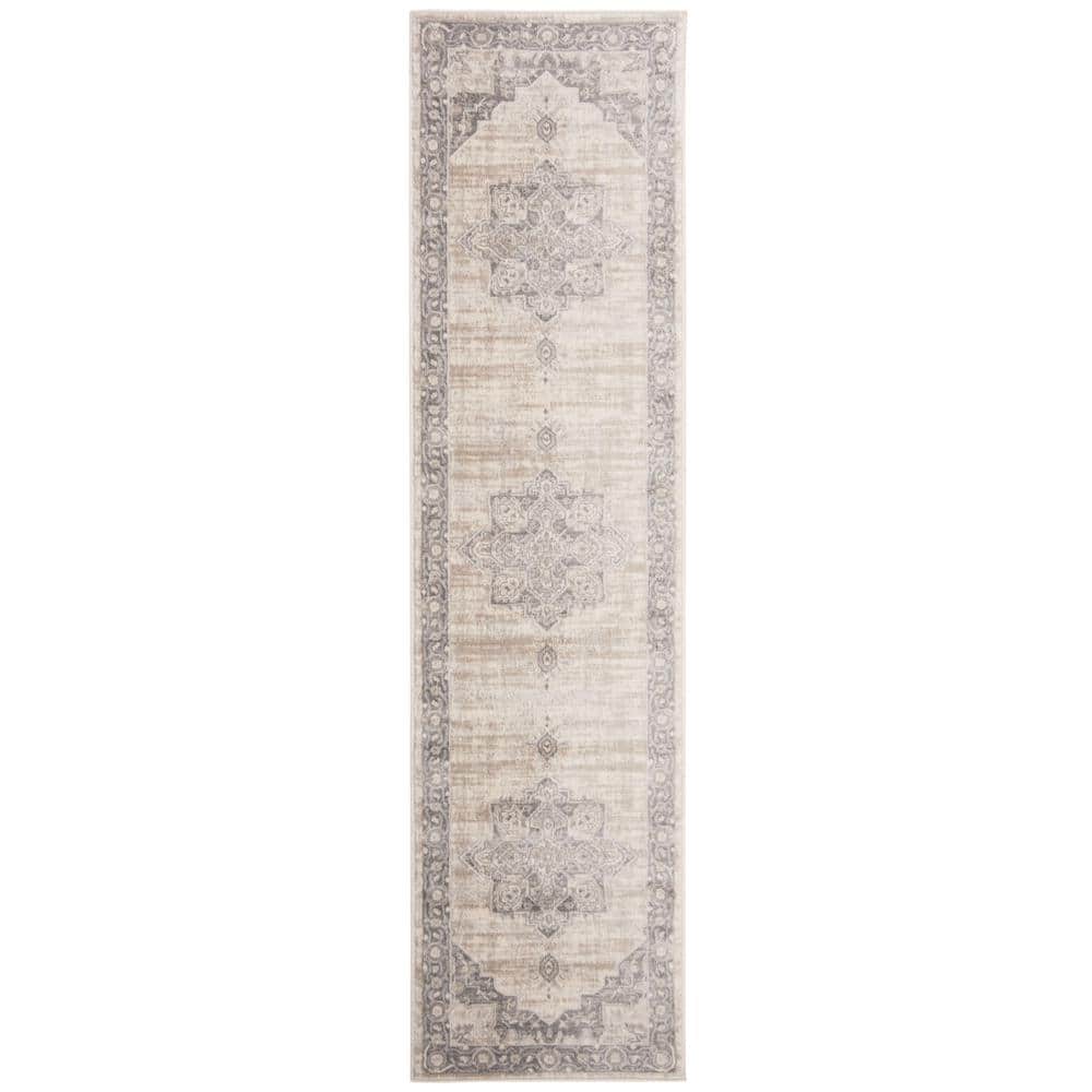 Brentwood Cream/Gray 2 ft. x 6 ft. Floral Medallion Border Runner Rug price history on PriceWatchPro