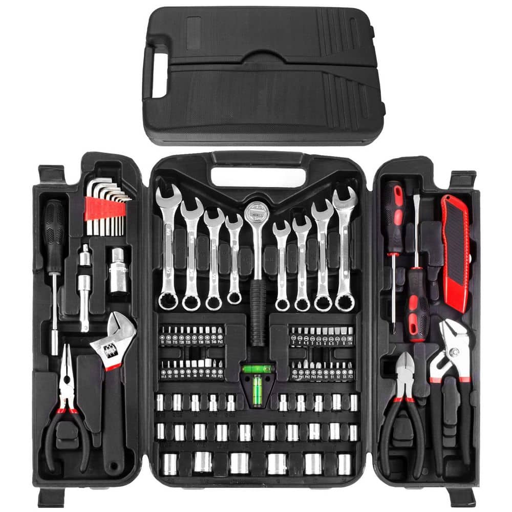 95 Piece Tool Set with Sockets, Adjustable Wrench, Pliers, Screwdrivers, Bits, Portable Plastic Toolbox for Home Repairs price history on PriceWatchPro