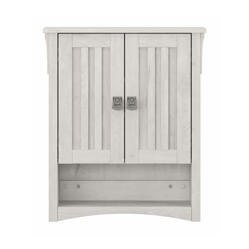 Linen White Oak Wall-Mounted Bathroom Storage Cabinet