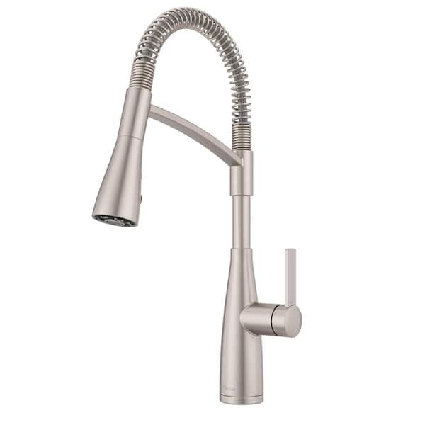 Pfister Kwan Single-Handle Culinary Pull Down Sprayer Kitchen Faucet in Spot Defense Stainless Steel