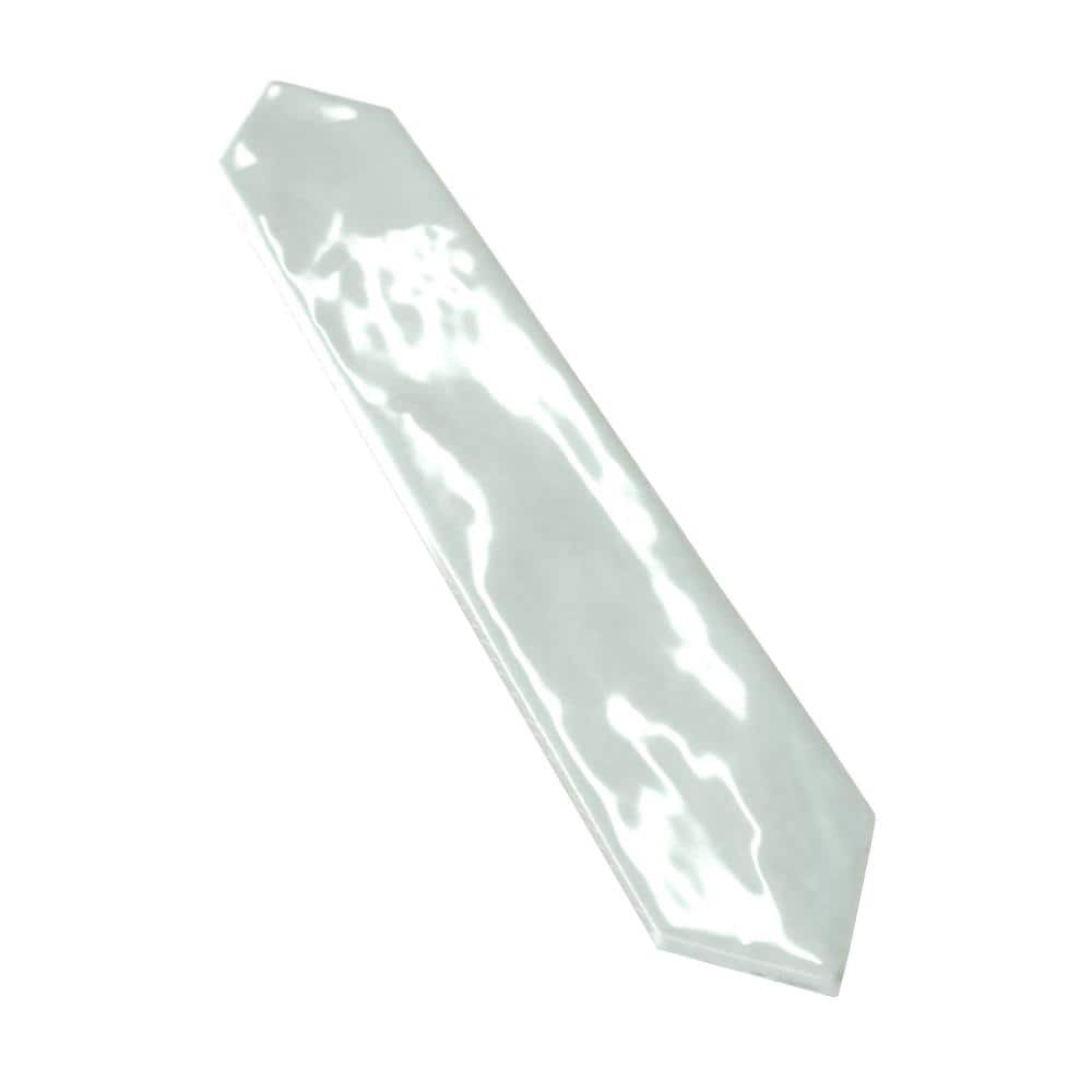 Pistachio Green Glossy Ceramic Picket Wall and Floor Tile