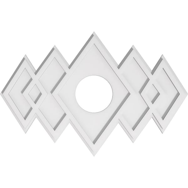 Ekena Millwork 30 in. W x 20 in. H x 6 in. ID x 1 in. P Zoe Architectural Grade PVC Contemporary Ceiling Medallion