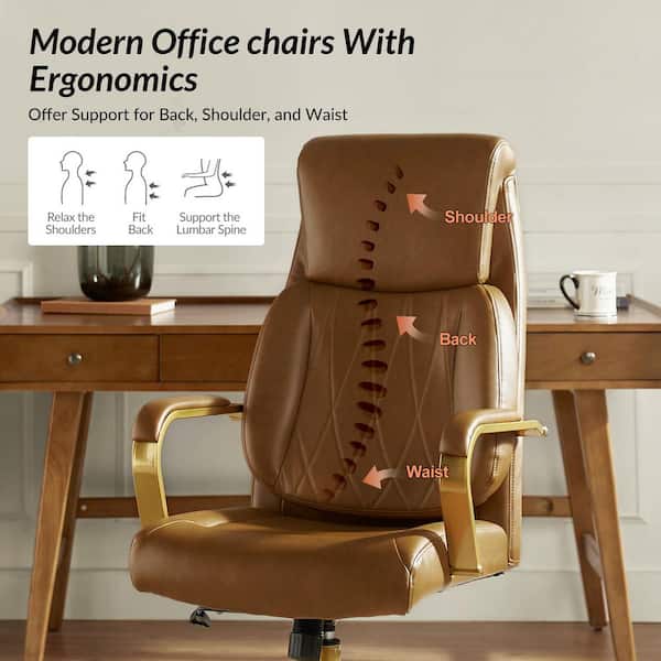 JAYDEN CREATION Jill Mid-Century Modern Camel Vegan Leather