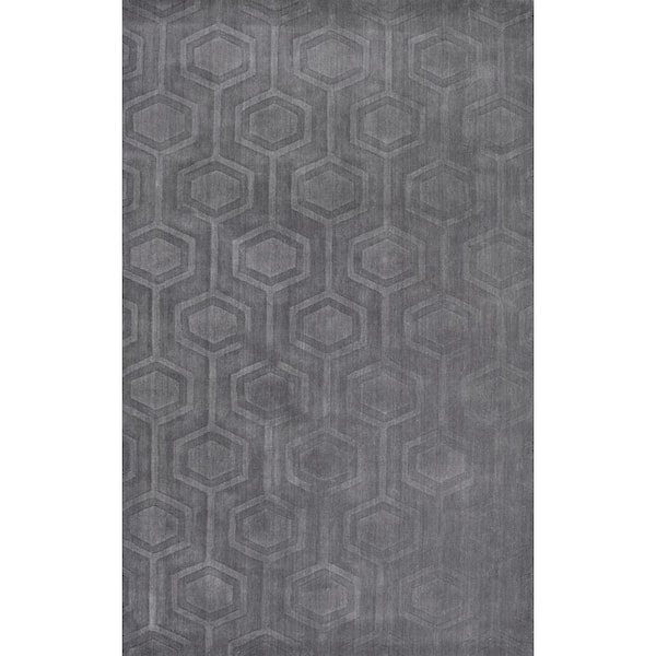 Ambrose Geometric Gray Doormat 3 ft. x 5 ft. Area Rug