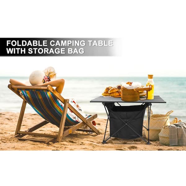 Portable BBQ Camping Table Car Folding Storage Box Fishing Outdoor Picnic  Collapsible Home Garden Lightweight Beach Container Color: Green