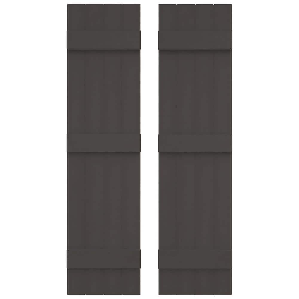 14 in. W x 59 in. H Vinyl Exterior Joined Board and Batten Shutters Pair in Tuxedo Grey price history on PriceWatchPro