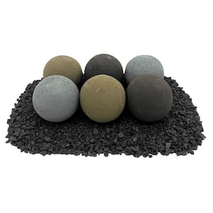 4 in. Natural Lite Stone Fire Balls (Set of 6)