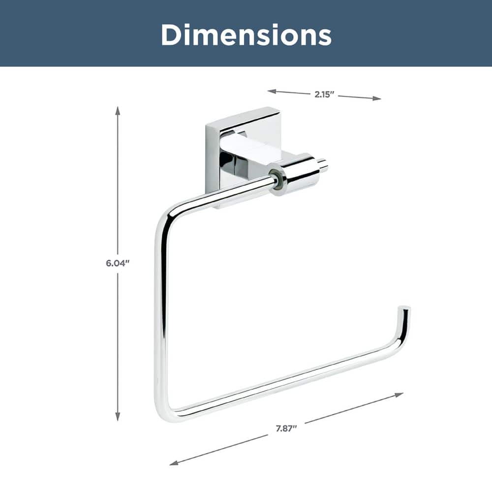 Maxted Polished Chrome Wall Mounted Towel Ring