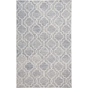 Blue and Ivory Geometric 8 ft. x 10 ft. Area Rug