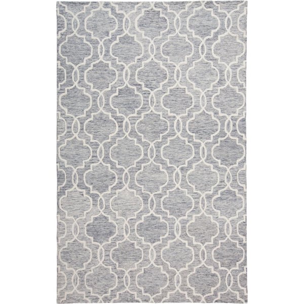 HomeRoots Blue and Ivory Geometric 8 ft. x 10 ft. Area Rug