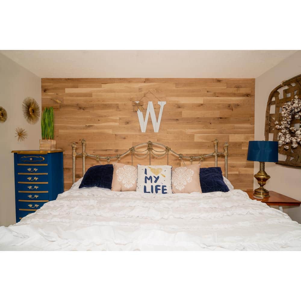 BARNLINE VINTAGE LUMBER CO RECLAIMED INTHE U.S.A. 5/16 in. x 3 in. x 46 in.  Multi-Width Multi-Color Kiln Dried Rustic White Oak Wood Kit Planks (10 sq.  ft.) 510690