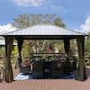 KOZYARD Rosana 10 ft. x 12 ft. Aluminum Gazebo with Galvanized Steel ...