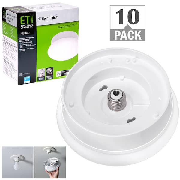 Spin Light 7 in. Closet Light LED Flush Mount Light Fixture 830LM 11.5W Bright White 4000K Basement Laundry (10-Pack)