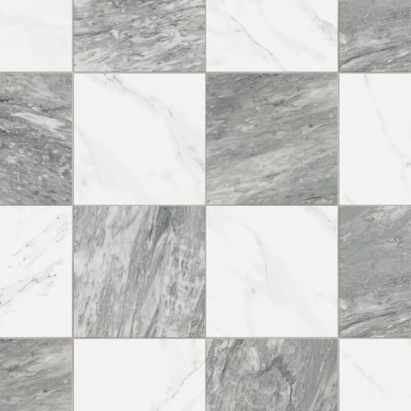 Marbilia Chess Bardiglio 17 in. x 17 in. Porcelain Floor and Wall Tile (14.77 sq. ft. /Case)