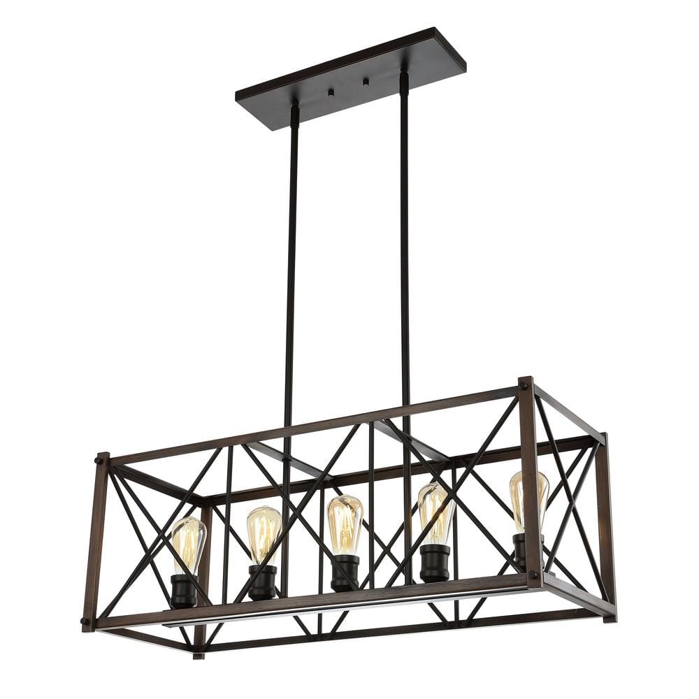 Bronze Farmhouse 33" LED Dimmable Iron Pendant Light