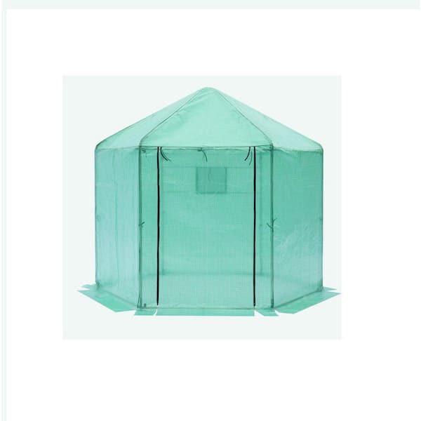 ITOPFOX 84 in. W x 39.6 in. D x 87.6 in. H Metal Green Walk-In Greenhouse, Hexagonal Reinforced Waterproof Insulation