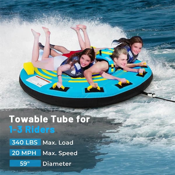 Towable Tube for Boating 1-3 Person Inflatable Boat Tube for Youth & Adult
