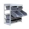 KING'S RACK Gray 4-Tier Boltless Bin Storage Shelving System Garage ...