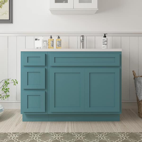 Vanity Art 42 in. W x 21 in. D x 32.5 in. H Bath Vanity Cabinet without Top in Sea Green