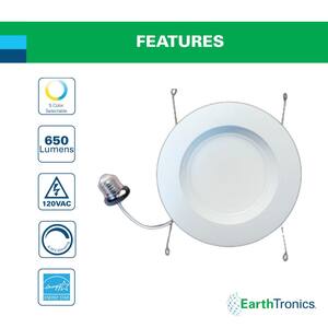 4 in. 2700K-5000K CCT Selectable 650 Lumens Dimmable Integrated LED Recessed Trim Kit (6-Pack)