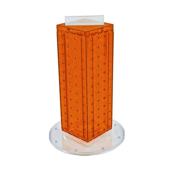 Azar Displays 12 in. H x 4 in. W Pegboard Tower with 16-Gift Pockets in Orange