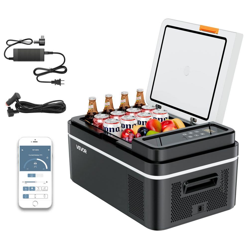 0.7 cu. ft. Mini Fridge in Grey 30-Can without Fridge and Application Control Car Fridge for Travel Camping and Home