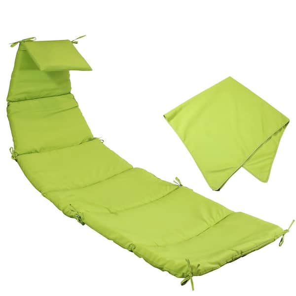 Hanging Curved Hanging Lounge Chair Cushion Replacement and Floating Umbrella Fabric 88.5 x 27 x 2 in. Green