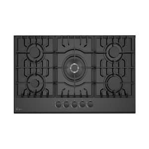 Built-in 30 in. Gas Cooktop Gas Stove in Black 5 Sealed Burners