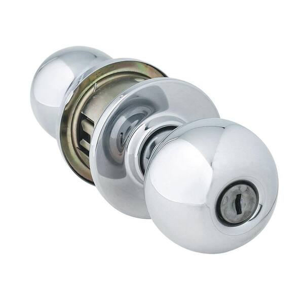 Global Door Controls Sunset Style Commercial Privacy Bed/Bath Door Knob in Brushed Chrome