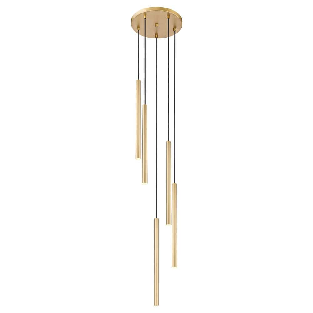 Forest 12 inch Modern Gold 5 Light Integrated LED Chandelier