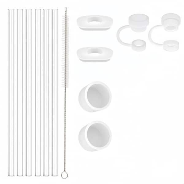 Disposable Plastic Straws Spill Stopper Accessories with Brush, Leak-Proof Plugs, Cover Caps for Quencher and Tumbler