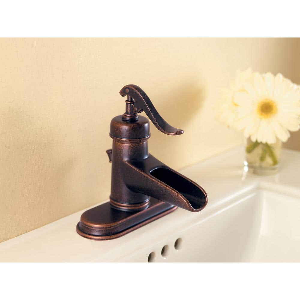 Tuscan Bronze Single Handle High Arc Bathroom Faucet