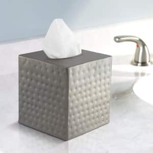Monarch Hand Hammered Metal Tissue Box Cover in Pewter