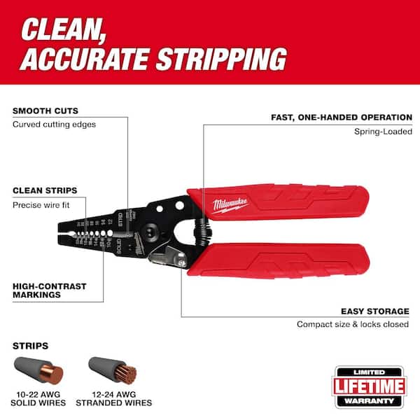 10-24 AWG Compact Wire Stripper/Cutter with Comfort Grip