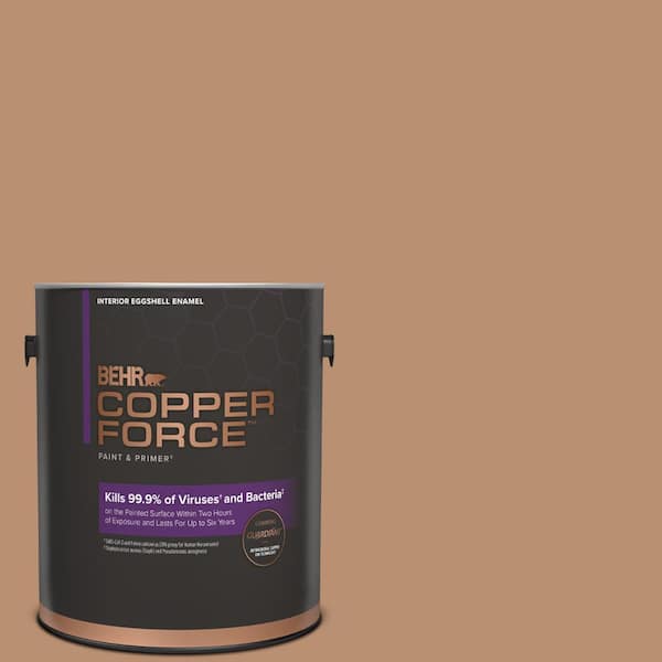 COPPER FORCE 1 gal. #S230-5 Sugar Maple Eggshell Enamel Virucidal and Antibacterial Interior Paint & Primer