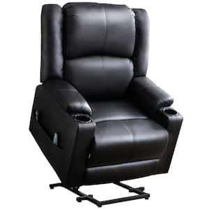 Black Faux Leather Standard (No Motion) Recliner