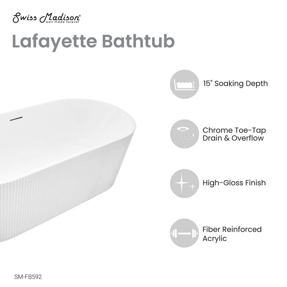 Lafayette 67" White Acrylic Freestanding Bathtub
