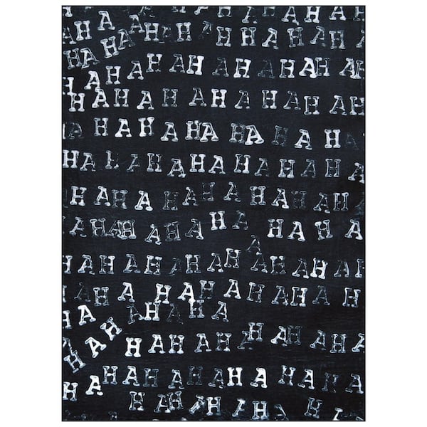 Haha II, 8'x10' Hand Washable Art Area Rug, power-loomed, 100% polyester, 2mm pile & non-slipping back.