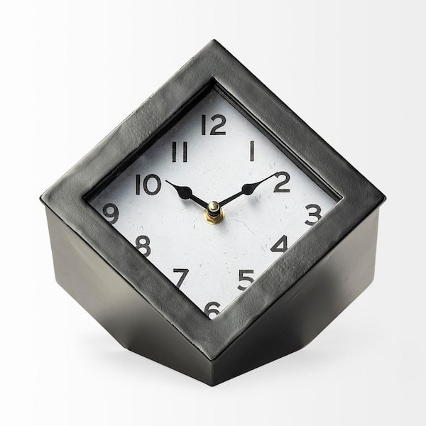 HomeRoots Ceramic Cube Desk Clock Decor