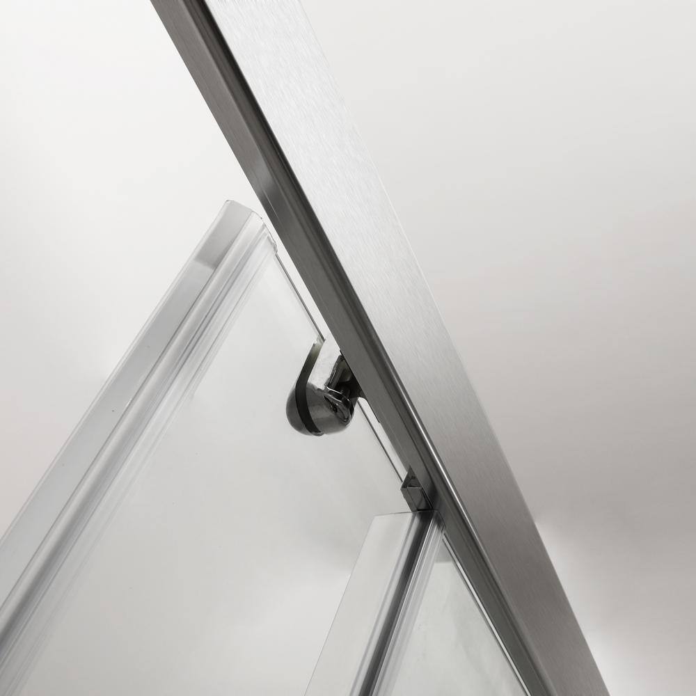 48 in. Brushed Nickel Sliding Shower Door with Clear Glass