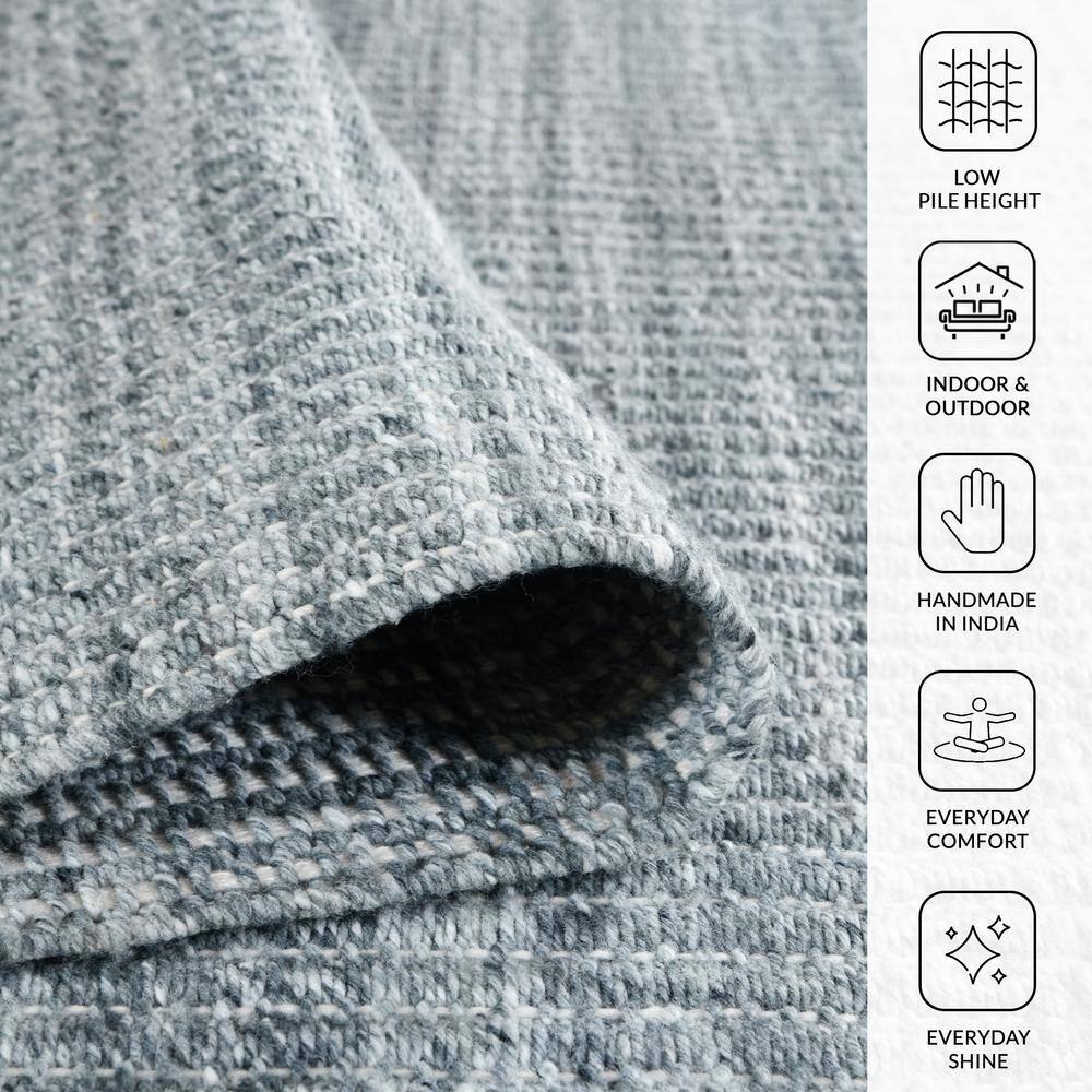 Atlantic StripedMetallic Gray Hand-Woven (Outdoor) Area Rug