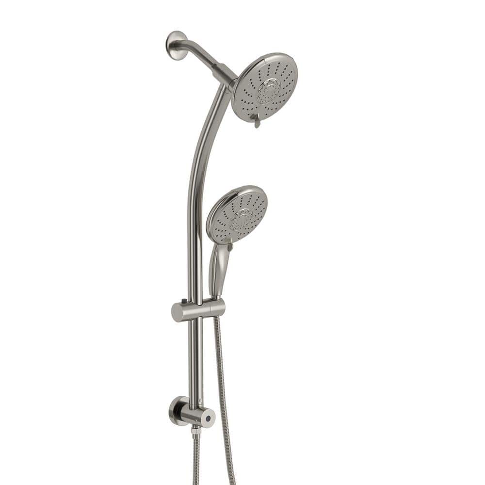 5-Spray Patterns 1.8GPM Round 5 in. Wall Bar Shower Kit with Hand Shower an