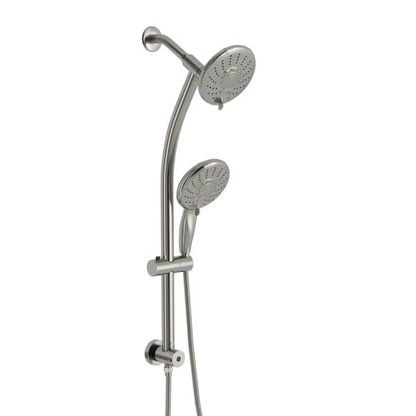 Unbranded 5-Spray Patterns 1.8GPM Round 5 in. Wall Bar Shower Kit with Hand Shower and Slide Bar in Brushed Nickel
