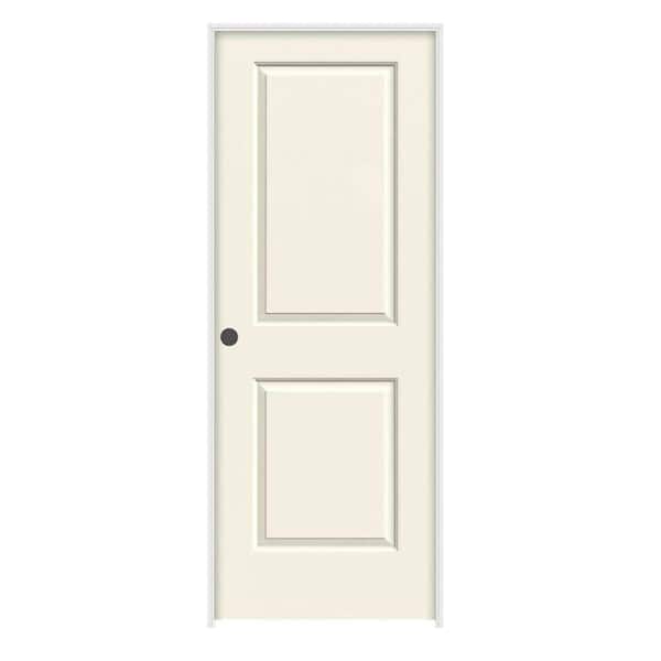 JELD-WEN 24 in. x 80 in. Carrara 2-Panel Right-Hand Solid Core Light Gray Painted Molded Composite Single Prehung Interior Door