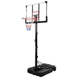 6.6 ft. x 10 ft. Adjustable Height Portable Basketball Hoop Basketball System with Basketball Hoop LED Lights