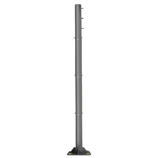12 ft. Heavy Duty Carbon Steel Sun Shade Sail Pole with Detachable Design for Outdoor Canopy Support in Gardens, Deck