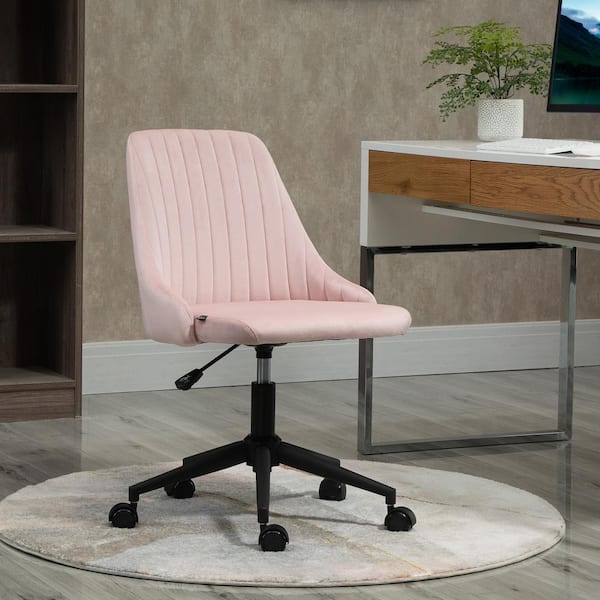 Vinsetto 24.5 x 23.5 x 38.5 Pink Polyester Swivel Rocker Task Chair with  Arms 921-330V80PK - The Home Depot