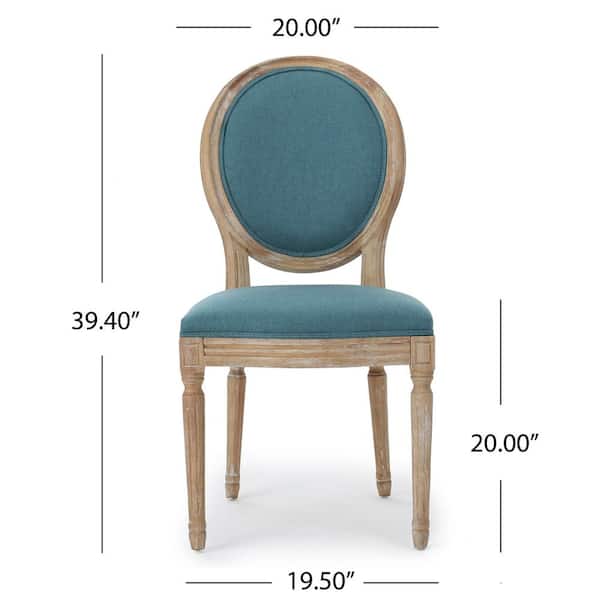 Noble House Cassandra Dark Teal Fabric, Dark Teal Upholstered Dining Chair